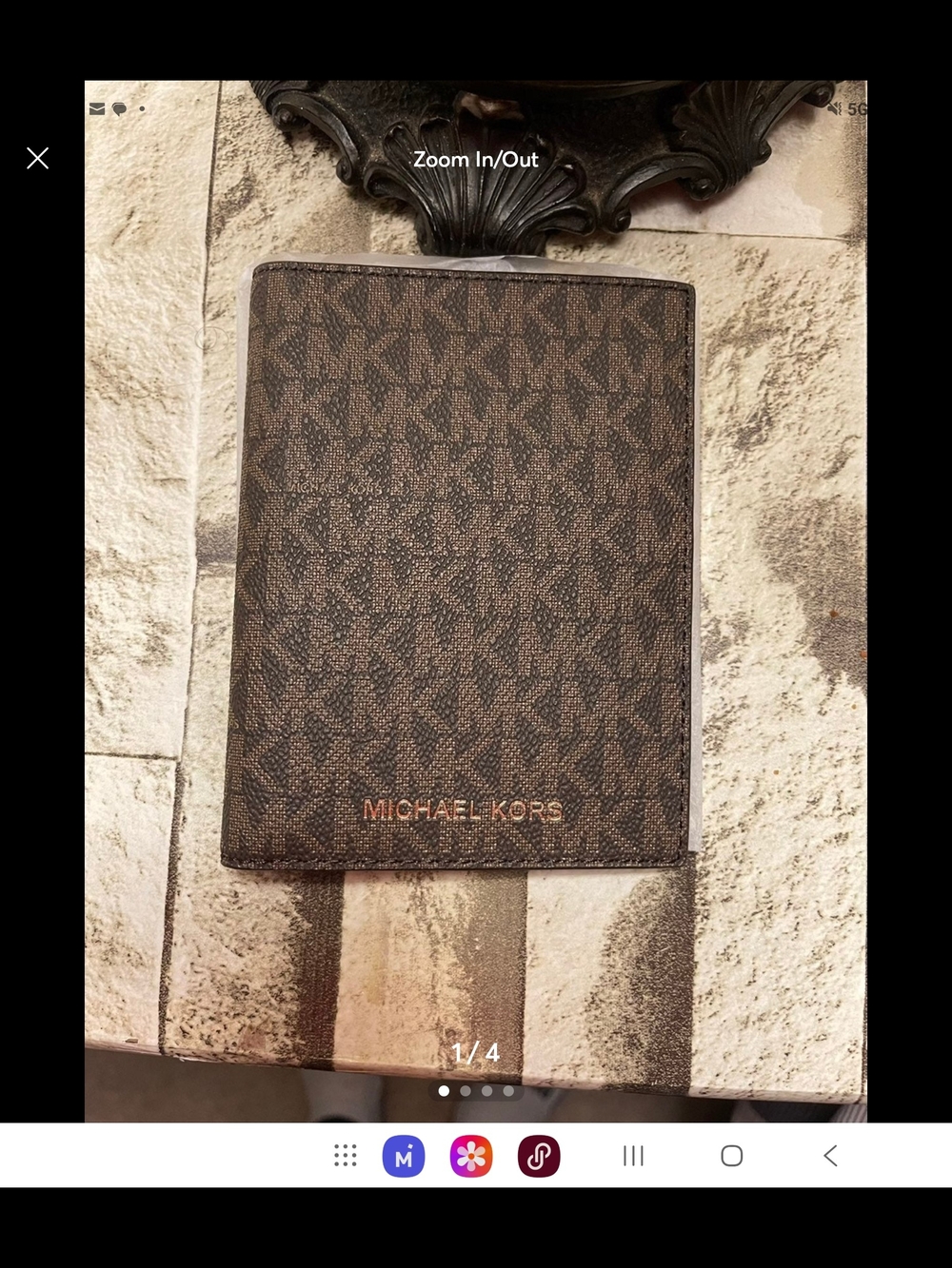 Michael Kors Tan Leather Passport Wallet with Card Slots
